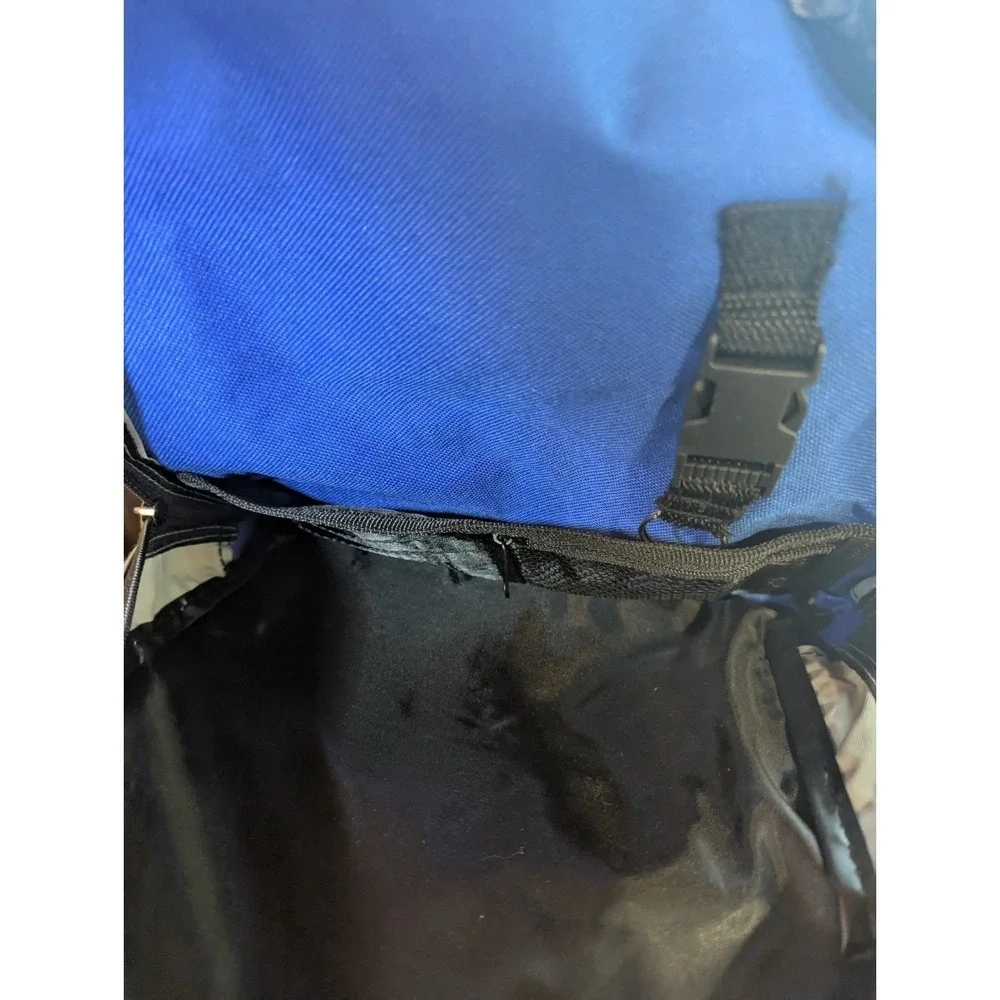 Mountain Terrain Backpack Black Blue Multi-Pockets School Backpack Zippered